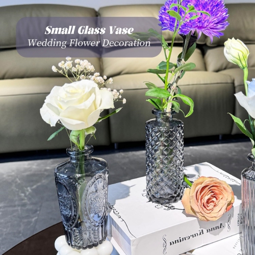 Mini Bud Vases Set of 24 Wedding Centerpieces for Tables, Black Bud Vases for Flowers, Small Flower Vases Suitable for Birthday, Anniversary, Wedding