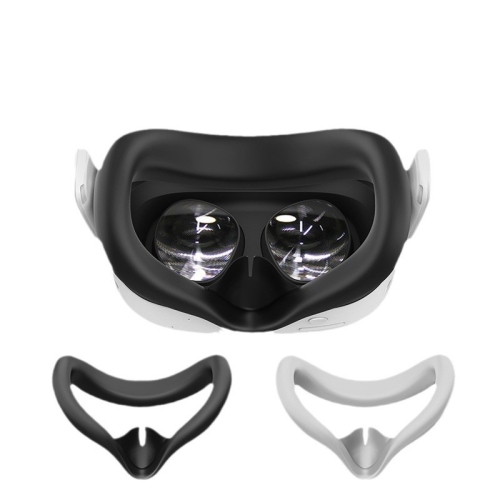 2PCS Silicone VR Face Cover with Anti-Leakage Nose Pad VR Silicone Mask Cover Protective Eye Pad for Meta Quest 3S VR Accessories(Black+Grey)