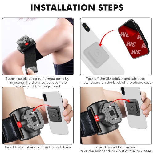 Sports Wrist Band Mobile Phone Holder Running Fitness Wrist Strap,Outdoor Activities Phone Holder for Various Phone model(4''-6.8'')