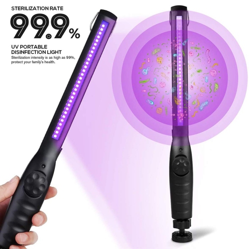 Lampe germicide UV portative 30LED Assainisseur UV et désinfectant anti-microbes Appareil anti-ultraviolet Recharge USB Lampe désinfectante