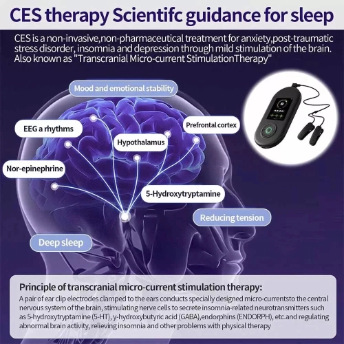 Advanced Therapeutic Sleep Aid Device With Vagus Nerve Stimulation Ear Clip Technology For Insomnia Relief And Deep Relaxation