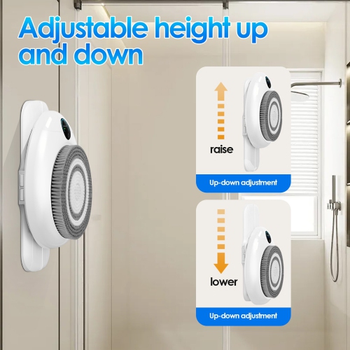 Wall Mounted Shower Back Scrubber With Smart Wall Mounted Exfoliating Brush 4 Replaceable Brush Heads For Shower Use