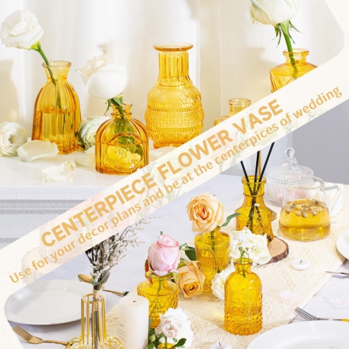 NIERBO Mini Bud Vases Set of 24 Wedding Centerpieces for Tables, Gold Bud Vases for Flowers, Small Flower Vases Suitable for Birthday, Anniversary,
