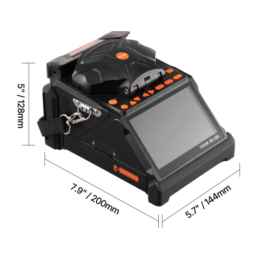 VEVOR 6 Motors Fiber Fusion Splicer, Core & Clad Alignment Fibers Optic Splicer with 6s Fast Splicing and 13s Heating, 5" LCD Screen, 3 in 1 Fiber