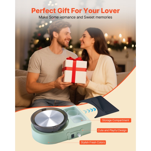 VEVOR Mini Pottery Wheel, 6 inch Turntable, Forward and Reverse Rotation, Adjustable Speed, Electric Clay Wheel for Kids and Adults, with Clay