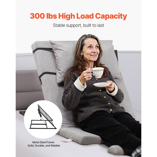 VEVOR 300 lbs Capacity Electric Lifting Backrest for Bed, 4-68° Adjustable Lifting Bed Backrest, with Headrest & Legrest, Machine Washable for