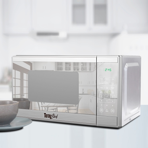 Total Chef Countertop Microwave Oven, 1100W, 1.3 Cu Ft, Digital Touch Controls, Stainless Steel