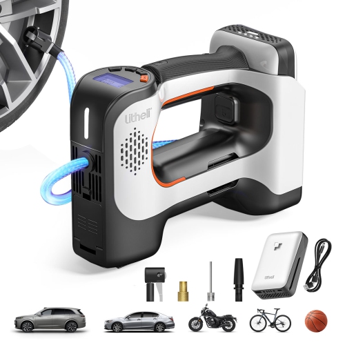 Litheli Portable Battery Powered Air Compressor, 150PSI Cordless Tire Inflator with 20V Rechargeable Battery, Digital Gauge for Car, Bike, Motorcycle