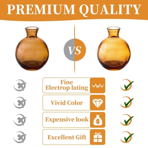 NIERBO 28 Pieces Mini Bud Vases Wedding Centerpieces for Tables, Amber Bud Vases for Flowers,Small Flower Vases for Birthday Party, Anniversary,