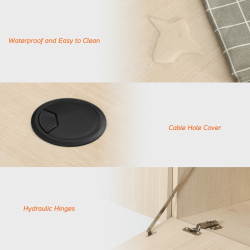 WAMPAT Large Modern Floating TV Shelf, Wall Mounted Media Entertainment Center with 3 Fluted Doors for TVs up to 80", Wood TV Storage Cabinet for