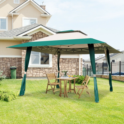 Gymax Patio Outdoor Heavy Duty 13'x13' Folding Canopy Shelter Awning Tent Gazebo Companion
