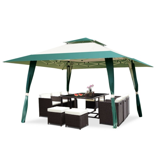 Gymax Patio Outdoor Heavy Duty 13'x13' Folding Canopy Shelter Awning Tent Gazebo Companion