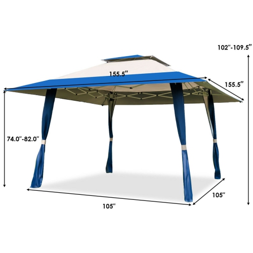 Gymax Patio Outdoor Heavy Duty 13'x13' Folding Canopy Shelter Awning Tent Gazebo Companion