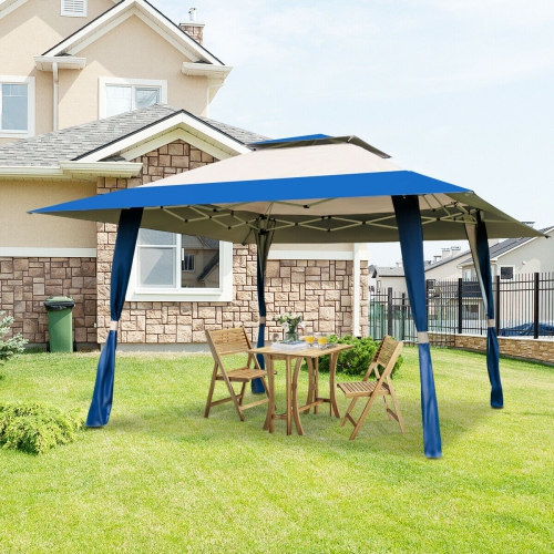 Gymax Patio Outdoor Heavy Duty 13'x13' Folding Canopy Shelter Awning Tent Gazebo Companion