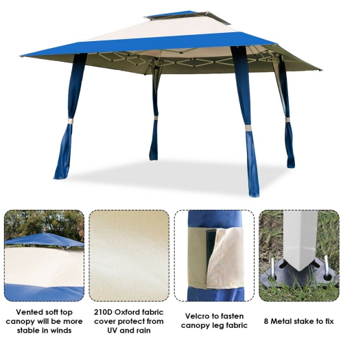 Gymax Patio Outdoor Heavy Duty 13'x13' Folding Canopy Shelter Awning Tent Gazebo Companion