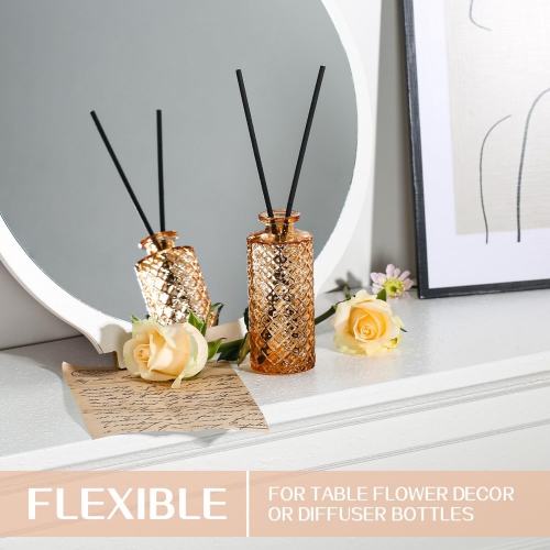 NIERBO 12 Pices Mini Bud Vases Wedding Centerpieces for Tables, Amber Bud Vases for Flowers, Small Flower Vases for Birthday Party, Anniversary,