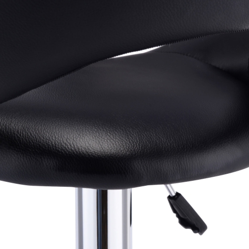 Gymax Adjustable PU Leather 2PC Bar Stools Black