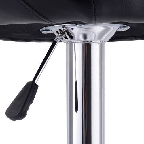 Gymax Adjustable PU Leather 2PC Bar Stools Black