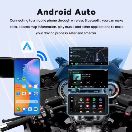 6.25 inch 2K Digital Motorcycle DVR Carplay Android Auto WiFi GPS Dual Camera Motorcycle DVR BSD TPMS Tire Pressure Touch Screen
