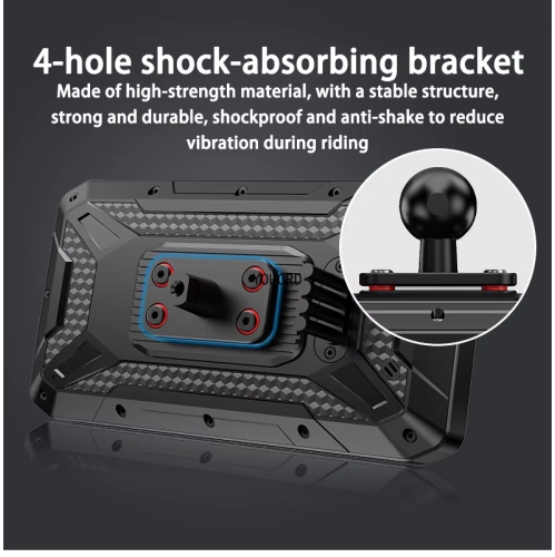 6.25 inch 2K Digital Motorcycle DVR Carplay Android Auto WiFi GPS Dual Camera Motorcycle DVR BSD TPMS Tire Pressure Touch Screen