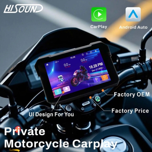 Enregistreur de conduite dédié pour moto 5 pouces sans fil CarPlay Android portable écran intelligent pour voiture