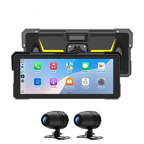 Caméra d'enregistreur de conduite Wi-Fi ultra-nette CarPlay sans fil de 8,1 pouces pour motocyclette et navigation cyclable