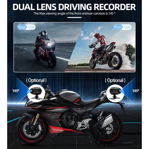 Caméra d'enregistreur de conduite Wi-Fi ultra-nette CarPlay sans fil de 8,1 pouces pour motocyclette et navigation cyclable