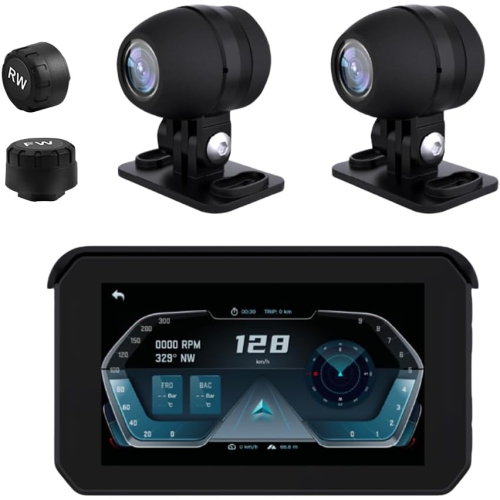 CarPlay pour moto à écran de 5 pouces pour système de navigation Android avec surveillance de la pression des pneus