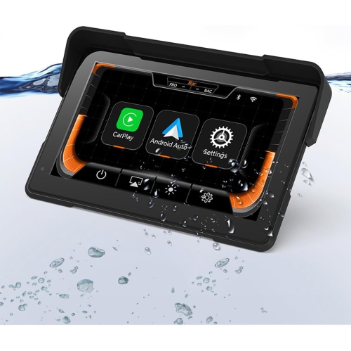 Projection d'écran sans fil CarPlay de 5 pouces pour motocyclette avec surveillance de la pression des pneus