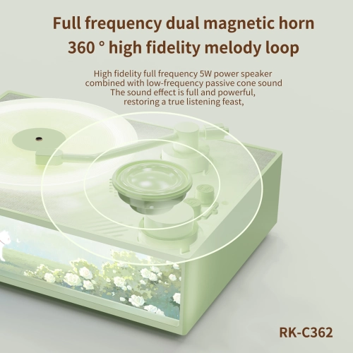 Rosemary Series Aromatherapy Vinyl Record Bluetooth Speaker, Light Painting, Night Light, Wireless Bluetooth Speaker, Rotating Diffuser, Stereo -