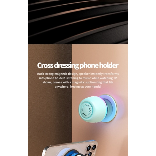IPX6 Waterproof Magnetic Bluetooth Speaker Phone Holder Audio Subwoofer Mini Bluetooth Speaker, High Volume Home Theater Sound System Magnet Speaker