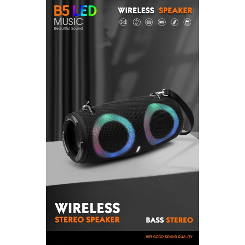 MINI-XTREME3RGB War Drum 3rd Generation Bluetooth Speaker with Plug-in Card and Subwoofer, Portable Built-in Battery - Black