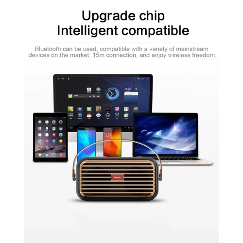 Bluetooth Speaker Card Radio Wireless Retro Portable Outdoor Portable Bluetooth Speaker Wireless Music Speaker with Call Portable Speaker - White