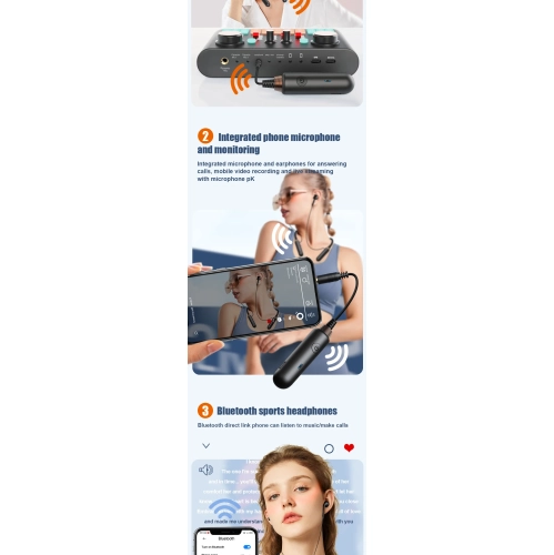 Live wireless monitoring headphones neck-hanging 3.5mm one-to-many monitoring in-ear noise-canceling headphones - one-to-one 2.4G dual-mode