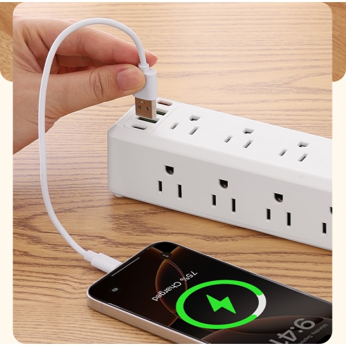US standard power socket strip with overload protection, 110V-980U [white] US standard 2 meters - 9 sockets