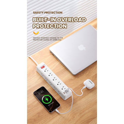 American standard power socket strip with overload protection 110V, 982U [white] American standard 2 meters 15 holes