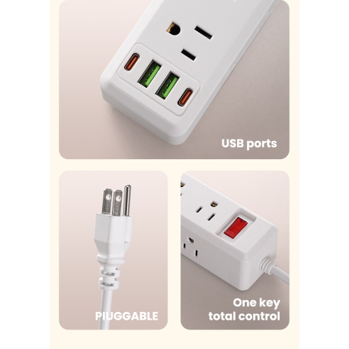 American standard power socket strip with overload protection 110V, 982U [white] American standard 2 meters 15 holes