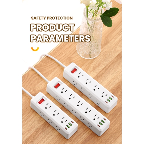 American standard power socket strip with overload protection 110V, 982U [white] American standard 2 meters 15 holes