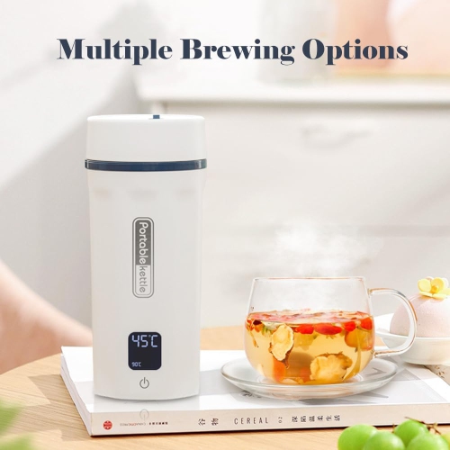 Portable Electric Thermos Cup for Business and Outdoor Travel - 304 Stainless Steel Boiler with Anti-Dry Boil 550ml - US Regulations - Black