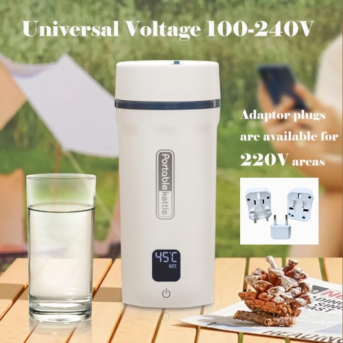 Portable Electric Thermos Cup for Business and Outdoor Travel - 304 Stainless Steel Boiler with Anti-Dry Boil 550ml - US Regulations - Black