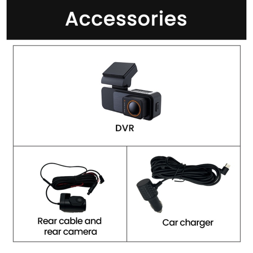 4K Dual-Camera Driving Recorder, Front and Rear Dual Recording, Wi-Fi Mobile Interconnection, Car DVR, HD Wide-Angle Monitoring, G-Sensor