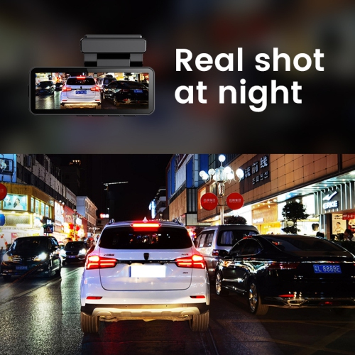 4K dual-camera dashcam with WiFi and GPS, 3.2-inch screen, HD wide-angle monitoring, G-sensor, night vision, loop recording, and in-car DVR