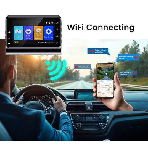 4K+2K front and rear dual-camera dashcam with 3-inch screen, WiFi mobile connectivity, GPS tracking, collision sensing, reverse image, DVR parking