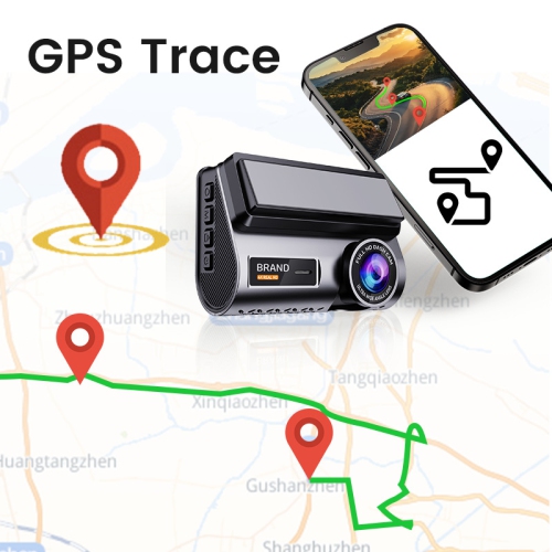 4K+2K front and rear dual-camera dashcam with 3-inch screen, WiFi mobile connectivity, GPS tracking, collision sensing, reverse image, DVR parking