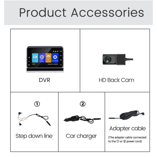 4K+2K front and rear dual-camera dashcam with 3-inch screen, WiFi mobile connectivity, GPS tracking, collision sensing, reverse image, DVR parking