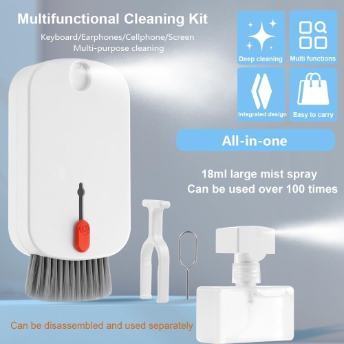 5 in 1 electronic cleaning brush, multi-function computer cleaning supplies screen keyboard cleaning brush, suitable for cleaning keyboards, TVs, etc.