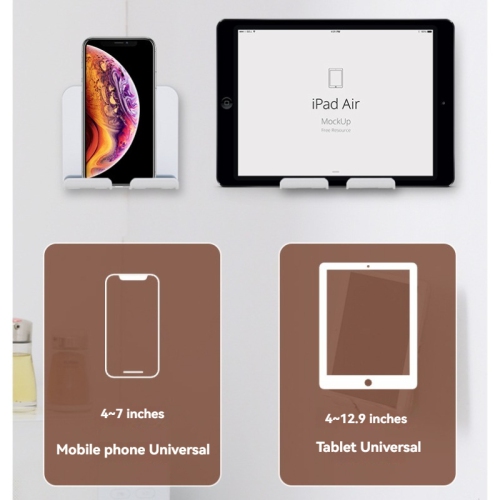 Phone Wall Mount | Adjustable Shower Phone Holder | Adjustable Bathroom Smartphone Wall Mount - White