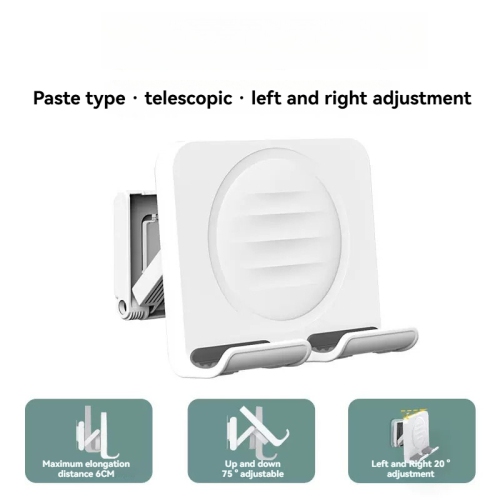 Phone Wall Mount | Adjustable Shower Phone Holder | Adjustable Bathroom Smartphone Wall Mount - White