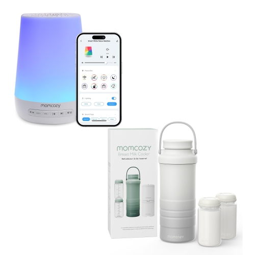 Momcozy 650ml Portable Breast Milk Cooler for Outdoor, 360°Total Cooling for 24Hours & Momcozy Baby Sound Machine, White Noise Machine for Baby