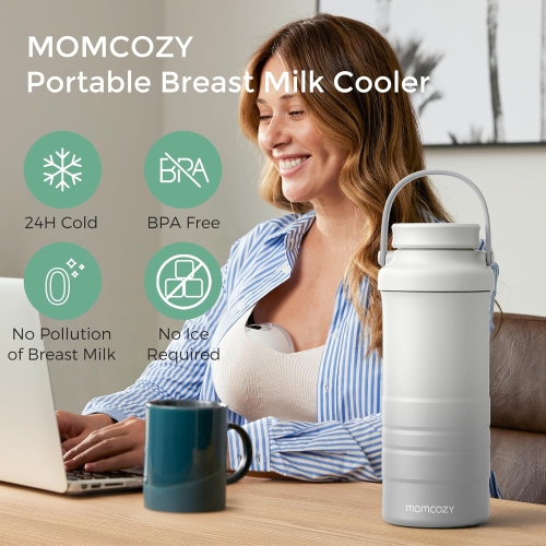 Momcozy 650ml Portable Breast Milk Cooler for Outdoor, 360°Total Cooling for 24Hours & Momcozy Baby Sound Machine, White Noise Machine for Baby